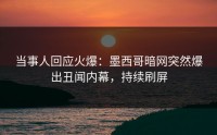 当事人回应火爆：墨西哥暗网突然爆出丑闻内幕，持续刷屏