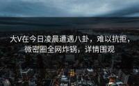 大V在今日凌晨遭遇八卦，难以抗拒，微密圈全网炸锅，详情围观
