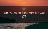 海角平台曾经被夸爆，如今却人人喊打？