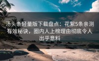 汤头条轻量版下载盘点：花絮5条亲测有效秘诀，圈内人上榜理由彻底令人出乎意料