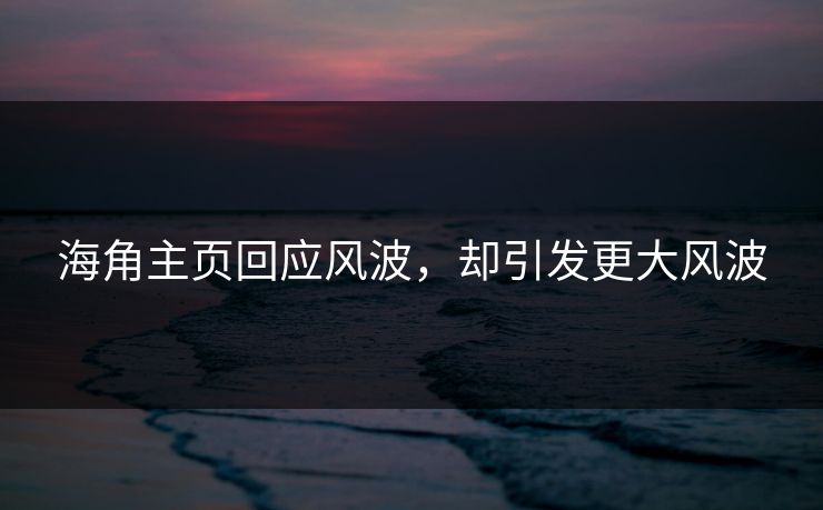 海角主页回应风波，却引发更大风波