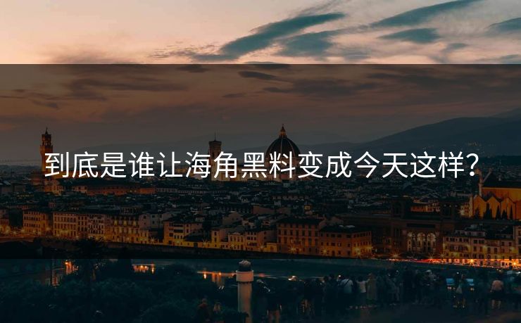 到底是谁让海角黑料变成今天这样？