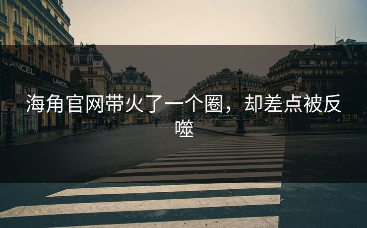 海角官网带火了一个圈，却差点被反噬