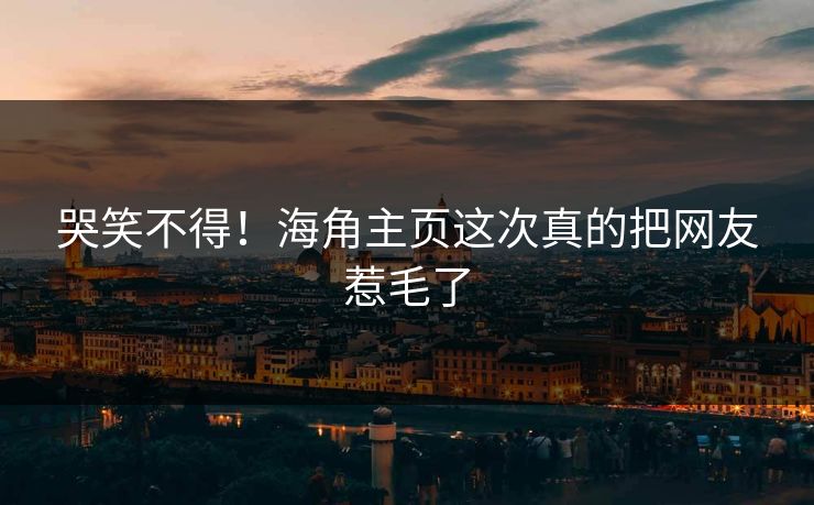 哭笑不得！海角主页这次真的把网友惹毛了