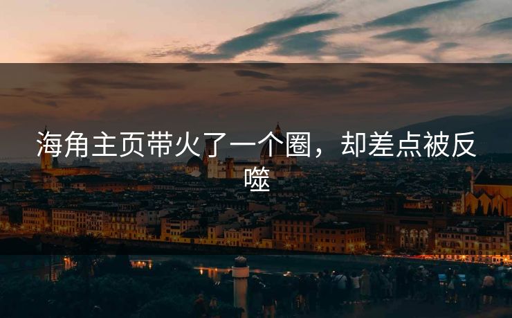 海角主页带火了一个圈，却差点被反噬